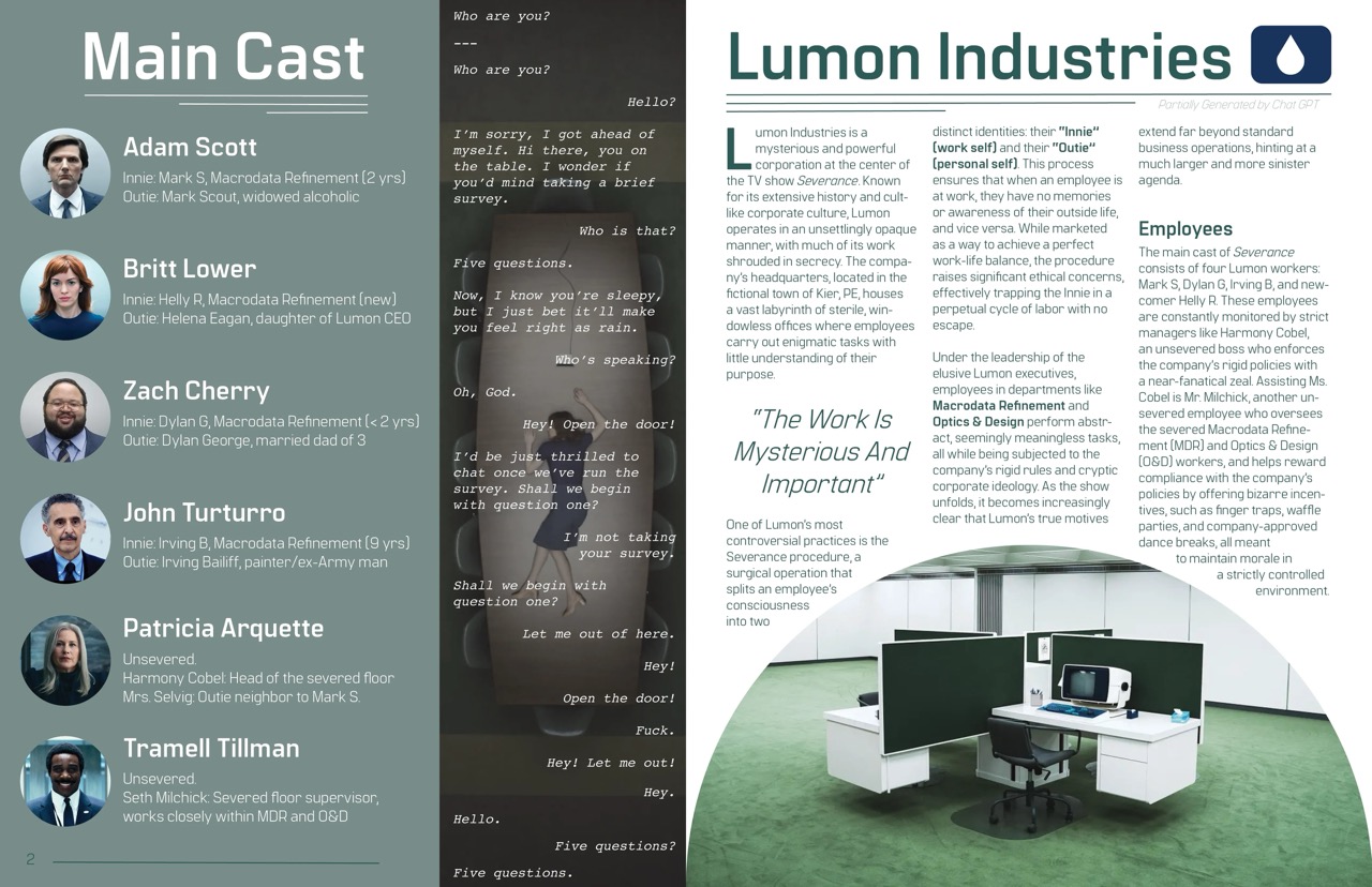 Magazine page for Severance Season 1 - Part 1