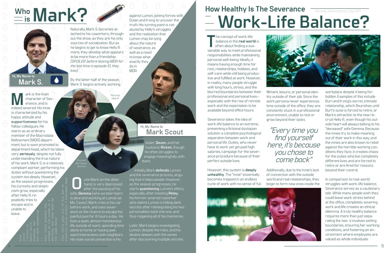 Magazine page for Severance Season 1 - Part 2